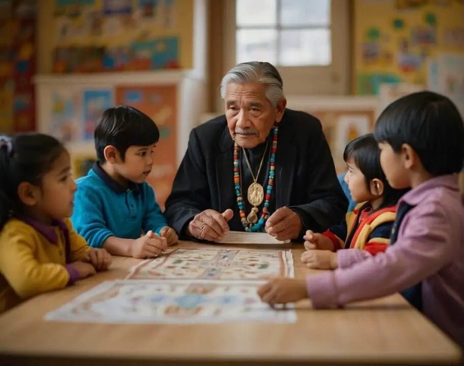 teacher with hopi children