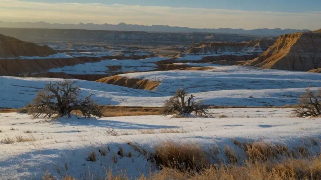 badlands in winter